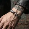 Pulsera Rock Diamante Vintage Serie Elemento Serpiente Pulsera Europea y Americana de Moda Antigua Dominante Cabeza de Serpiente Acero Inoxidable para Hombre
