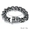 AliExpress pulsera dominante de calavera retro para hombre de acero de titanio personalidad rock punk calavera pulsera accesorios de hombre de moda