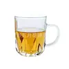 Taza de té transparente perfumada con asa vaso de cerveza de vidrio vaso de agua creativo taza de oficina patrón de espada taza pequeña color spray