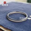 Pulseira de Calcedônia Natural Cinza Gelo Barra Redonda Fina Pulseira de Ágata Cinza Gelo Pulseira de Jade Feminina Pulseira Fina 6mm Venda por Atacado