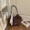 Bolso de Mano Vintage Maillard de Alta Gama para Mujer, Nuevo Otoño 2026 Bolso de Hombro Grande de Gamuza de Nicho