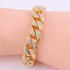 Pulsera de diamantes de hip-hop para hombre, estilo europeo y americano, marca de moda, cadena cubana de 14 mm, suministro transfronterizo al por mayor