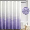 Cortina de ducha transfronteriza con diseño de ola de mar color lila degradado, impresa digitalmente, cortina divisoria impermeable y a prueba de moho para baño