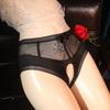 Ropa interior sexy de mujer de extremo abierto sexy gratis cintura alta lazo con tentación encaje hueco triángulo ropa interior talla grande