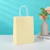 Bolsa de Mano de Papel Kraft Colorida de Mancha Bolsa de Regalo de Color Puro Bolsa de Compras para Ropa Bolsa de Papel para Empaque de Horneado con Logo Impreso
