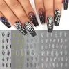 Belleza Completa Transfronterizo Nuevo Arte de Uñas Halloween Pegatinas Calavera Oscura Mano Calavera Dorada Mano Pegatinas para Arte de Uñas