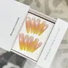 Estilo Vacacional Perlas de Vid Ojo de Gato Flor Pellizcada Estéreo Rubor Uñas Portátiles de Longitud Media Manicura Hecha a Mano Uñas Postizas