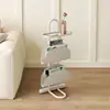 Sofá, Mesa Auxiliar Móvil para Sala de Estar, Mesa de Café para Balcón, Estante de Almacenamiento para Mesita de Noche en Dormitorio, Estantería Creativa para Revistas y Libros, Mesa Auxiliar Pequeña
