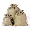 Bolsa de lino compuesto con cordón para joyería, bolsa de embalaje para regalo, a prueba de polvo, joyería Wenwan, bolsa de lino navideña al por mayor