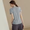 Costura em Malha Roupas de Yoga Femininas Verão Secagem Rápida Top Esportivo Camiseta de Manga Curta Slim Treino de Corrida Camiseta de Verão