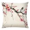Funda de Almohada Nueva Multicolor para Plantas Lino Estampado Flor de Durazno Pájaro Hogar Sala de Estar Almohada Decorativa Dormitorio Sofá Funda de Almohada
