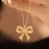 Corrente de Clavícula Borboleta Strass Estilo Frio Novo Corrente de Clavícula Celebridade da Internet Estilo Colar de Luxo Leve Simples Versátil Gargantilha Atacado