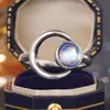 Anillo Cao Shi Planeta Luna Exquisito Estilo Coreano Anillos de Piedra Lunar Brillante Accesorios Simples, Exquisitos y Elegantes