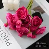 Flores de Camelia Artificiales Mini Populares Transfronterizas para Decoración de Mesa de Comedor en Casa, Ramo de Mini Lotos Falsos Flores de Seda