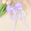 Grampo de Cabelo com Laço de Renda Estilo Ballet Menina Camadas Múltiplas Estilo Japonês e Coreano Versátil Infantil Bebê Acessório Decorativo de Cabelo