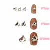 Arte de Uñas de Moda con Puntas Blancas Brillantes, Pedrería Grande, Corazón Irregular Ultra Brillante, Amor, Hacha y Decoraciones de Cristal para Uñas Cuadradas Gruesas