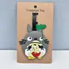 Etiqueta de Bagagem de Borracha Macia em PVC do Totoro Desenho Animado Anime Tag de Mala de Viagem Pingente de Cartão de Embarque Ornamento de Mochila Etiqueta Anti-perda