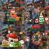 Adesivos de Janela Temáticos de Festa de Natal Desenho Animado Decoração de Atmosfera Festiva Adereços Flocos de Neve Eletrostáticos Adesivos de Parede de Natal