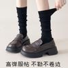Meias Slouch Femininas de Algodão Puro para Primavera e Verão, Meias Finas para Panturrilha de Verão, Respiráveis, Adequadas para Combinar com Sapatos de Couro Pequenos, Meias de Cano Alto Lisas de Cor Sólida Sem Costura