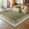 Alfombra vintage verde transfronteriza para sala de estar y dormitorio, alfombra de área grande de cobertura total para sofá y mesa de centro, alfombra para el hogar y tapete de piso