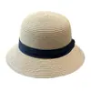 Sombrero de sol de verano estilo coreano, sombrero de paja para la playa para mujer, elegante y plegable, protección UV, adecuado para vacaciones en la costa
