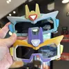 Novo Modelo de Óculos de Sol Polarizados Mech Boy com Luzes e Efeito Brilhante, Óculos de Sol Robô Autobot Cool de Silicone para Bebê