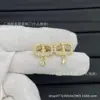 Brincos Dior/Christian Dior Letra Cd Pérola Borboleta para Mulheres, Celebridade da Internet Retrô Coração Strass Latão Agulha de Prata S925 Brincos