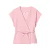 Ropa Europea y Americana para Mujer Transfronteriza 2025 Nuevo Otoño Top sin Mangas Recto con Cuello en V y Corbata de Lazo + Pantalones Mezclados