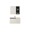Gabinete de baño pequeño montado en la pared color crema panal de aluminio fabricantes de lavabos de Guangdong lavabo integrado cerámico