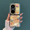 Urso de Manteiga Adequado para Capa de Celular Huawei Pocket2 Samsung Xiaomi Zflip 40% de Desconto Capa de Celular Empilhada Fio de Pena