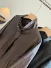 Chaqueta de Cuero para Mujer 2026 Otoño/Invierno Nueva Retro Temperamento Versátil Holgada con Cordón Cuello Alto Piel PU Chaqueta Casual Abrigo