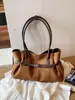 Bolsa de Suede y Felpa Retro de Nicho Otoñal para Mujer 2026 Nueva Popular Bolsa Tote Gran Capacidad para Viajes Diarios Bolso de Hombro