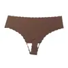 Roupa íntima feminina de fio com cintura baixa transfronteiriça Roupa íntima feminina sem costura respirável com borda ondulada Calcinhas femininas confortáveis simples Femininas