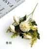 Combinação de flor de crisântemo tipo bola de simulação, botão de chá, flor cruzada, pacote transfronteiriço, flores artificiais, decoração de casa pastoral, ornamentos de flores para segurar em fotografia