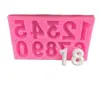 Molde de silicona para manualidades, tamaño mediano 10, para doblar a mano, para pasteles, dulces, decoración, huevos, 0-9
