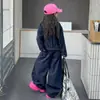 Rantuo Otoño 2026 Nuevo Conjunto Casual de Dos Piezas Largo de Mezclilla Color Bloque para Niños Mayores, Estilo Primavera y Otoño, Transfronterizo