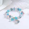 Estilo Princesa Fresco e Doce Coração de Menina Pulseira de Cristal Super Brilhante Pulseira com Pingente de Coração de Pêssego Elfo da Floresta Presente para Namorada