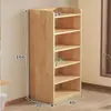 Estante de livros de madeira maciça, estante simples de piso para a sala de estar, prateleira de armazenamento para estudantes, armário de armazenamento multicamadas para quartos de crianças e quartos
