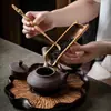 Cuchara de Bambú Carbonizado para Té Cucharilla de Té Juego de Té Bambú Natural Zen Kung Fu Juego de Té Ceremonia del Té Japonesa Seis Caballeros