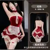Gato Noturno Lingerie Erótica Renda Franzida Vestido Sem Alças Gola Alta Roupa de Empregada Irregular Conjunto COS de Sedução