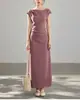 Vestido Minimalista y Elegante de un Hombro con Acabado de Lujo, Vestido Largo de Manga Corta de Verano Estilo Ropa de Trabajo para Mujer