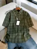 Camisa a Cuadros Verde Claro Retro Americana para Hombre Verano Holgada Relajada Manga Corta Casual Versátil Manga de Cinco Puntos