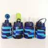 Botella de agua plegable de silicona transfronteriza, conveniente para ciclismo al aire libre, hecha de material de silicona de grado alimenticio