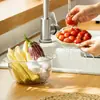 Tina de Lavado de Verduras de Doble Capa con Drenaje, Cesta de Plástico, Gadget de Cocina, Cesta para Frutas, Cesta con Filtro de Agua, Cesta para Verduras, Cesta Escurridora