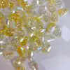 Contas Pendentes de Folha Bicolores Brilhantes no Escuro 8*12mm com Furo, Contas Soltas Feitas à Mão Materiais DIY, Acessórios de Borla para Prendedor de Cabelo de Roupas Étnicas