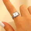 Reloj Inverso ~ Diseño Simple Correa de Reloj Anillo para Dedo Índice Anillo Ajustable Esmalte de Goteo Fino Cadena de Anillo