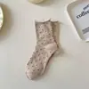 Meias femininas curling bolinhas meias femininas de cano médio ins da moda celebridade da internet japonesa meias de bolinhas felpudas meias femininas meias de algodão Zhuji