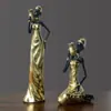 Figura Africana Retrô Estatueta de Mulher Negra Decoração de Casa Sala de Estar Armário de Vinho Gabinete de TV Hall de Entrada Artesanato em Resina