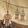 Estilo étnico bohemio atrapasueños pendientes de borla hechos a mano cadena para suéter colgante accesorios otoño e invierno