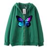 Moletom com Zíper Estampa Borboleta Céu Estrelado Amazon 2022 Outono e Inverno Fleece Solto Moletom Moda de Rua Jaqueta Casual
